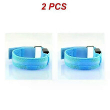 (Blue 2Pcs) 2/1Pcs Night Running Armband LED Light Outdoor Sports USB Rechargeable Safety Belt Arm Leg Warning Lamp For Safety Emergency