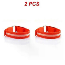 (Red 2Pcs) 2/1Pcs Night Running Armband LED Light Outdoor Sports USB Rechargeable Safety Belt Arm Leg Warning Lamp For Safety Emergency