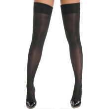 (One Size, Black) Womens Shiny Oil Hold Up Stockings Thigh High Silk Long Socks Pantyhose Underwear Clubwear