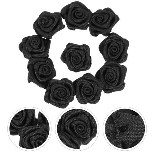 50Stk Rose Mini Blumen Fünfeck Polyester Blütenblatt 2