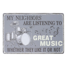 Metall Schild Kunststoff Wanddekoration Grau Vintage Design 1