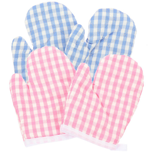 4Stk Isolierhandschuhe Polyester Kinder Grill Koffer 2