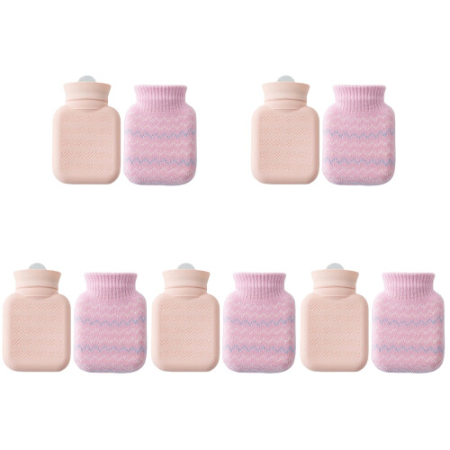 5 Sets 300 Ml Silikon Heizflasche Mit Strickbezug 1