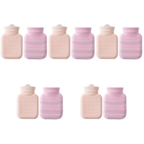 5 Sets 300 Ml Silikon Heizflasche Mit Strickbezug 2