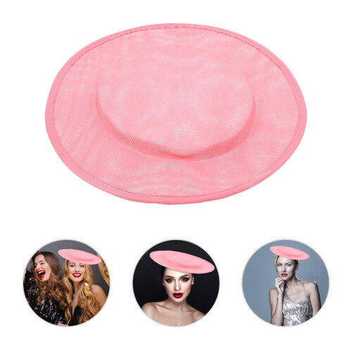Fascinator Basis Sinamay Hoed Grote Roze 1