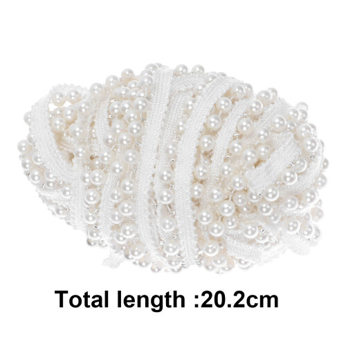 Grosgrain Lint Rand Stof Kralen Wit 1