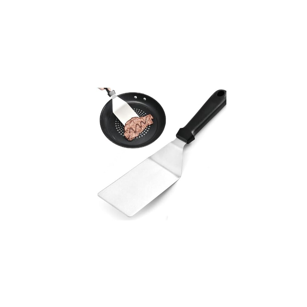 Griddle Spatula Stainless Steel With Scraper, Pancake Flipper, Hamburger Turner For BBQ Grill And Flat Top Cooking-image-OPC-PM5YMCJ-NEW
