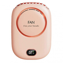 (pink) Necklace Fan Mini Wearable Fans Neckband Fan USB Rechargeable Quiet 3 Speed Hand Free Fan for
