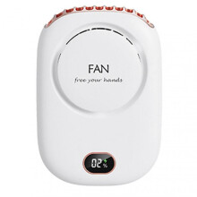 (white) Necklace Fan Mini Wearable Fans Neckband Fan USB Rechargeable Quiet 3 Speed Hand Free Fan for