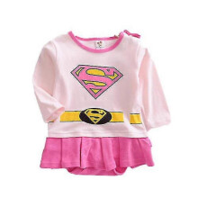 (12-18 M, Pink Long Sleeve) Infant Baby Boy Girl Superhero Romper Jumpsuit Superman Fancy Costume Party
