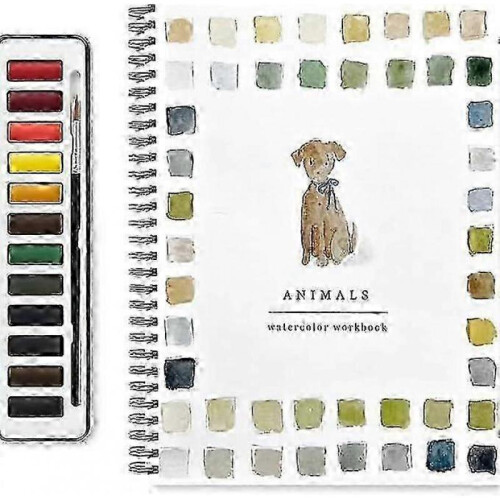 (B) Watercolor Workbook for Lex Including 12 Colors Set