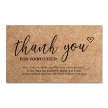Thank You Cards 100 Pcs Kraft Paper, 2 X 3.5 Inch Greeting Cards For Small Business Owners, Online Shop Gift Inserts