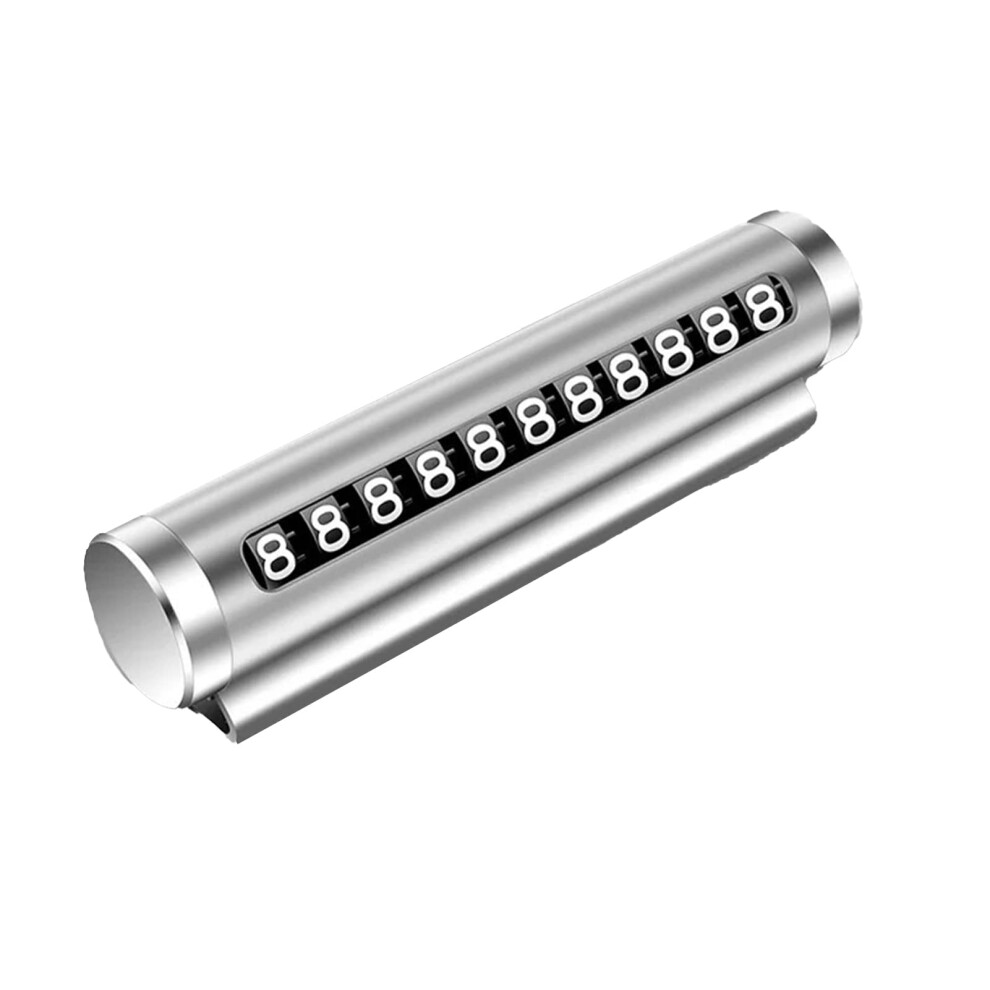 Temporary Car Parking Card Number Plate For Car Dashboard, Temporary Parking Card Roller, Interior Parking Plate Silver 9393856285389