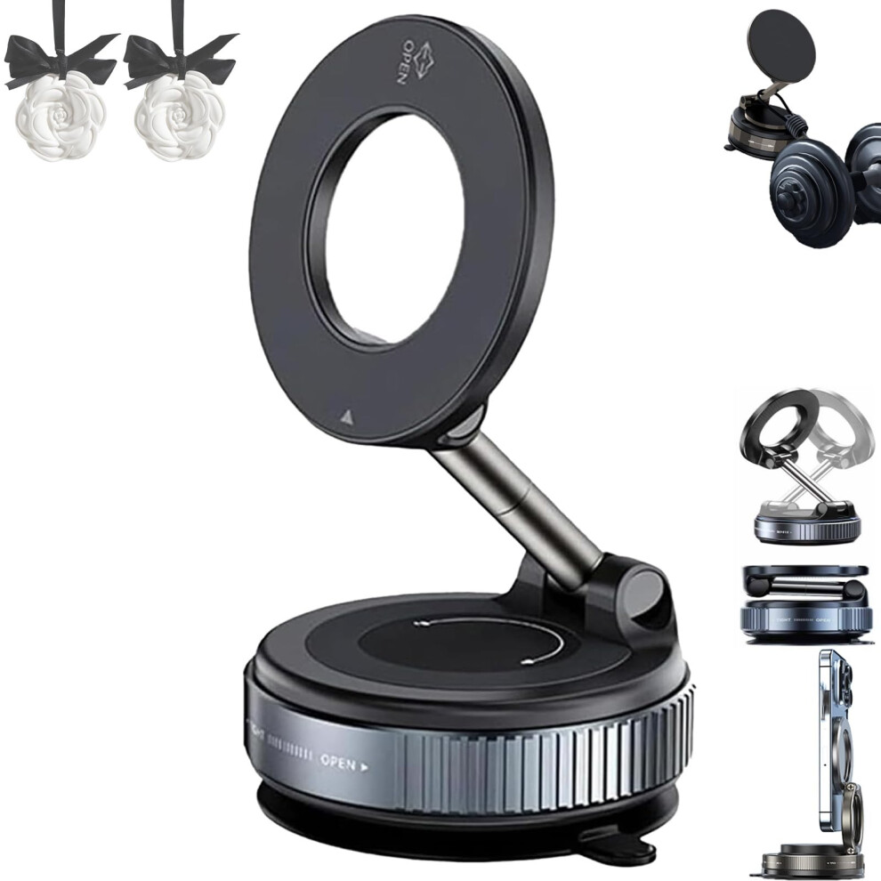 Phone Holder 360-Degree Adjustable Vacuum Magnetic Car Mount Foldable With Strong Suction For Gym Cycling (C) 9084446365863