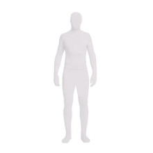(160CM, White) Full Bodysuit Unisex Adult Costume Hood Spandex Stretch Unitard Body Suit