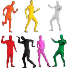 (190CM, Nude Color) Full Bodysuit Unisex Adult Costume Hood Spandex Stretch Unitard Body Suit