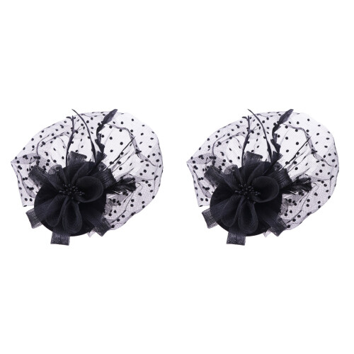 2Stück -Fascinator Mit Schleier 1
