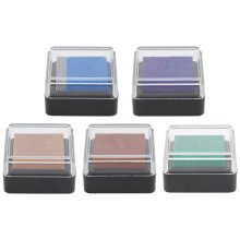 5Stk Mini Tintenkissen Metallchrom Stempelfarbe Zufallsfarbe