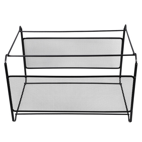 Iron Grid File Rack Hanging Bars Folders Holder Office Schwarz
