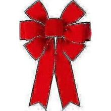 (1 pack (16*24 inch)) LED Red Bows Christmas Decorations Big Wired Velvet Bow with LED Lights for Wreaths Outdoor, Tree