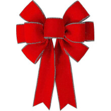 (1-pack (12*14 inch)) LED Red Bows Christmas Decorations Big Wired Velvet Bow with LED Lights for Wreaths Outdoor, Tree