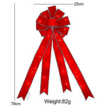 (LED 1-pack (16*24 inch)) LED Red Bows Christmas Decorations Big Wired Velvet Bow with LED Lights for Wreaths Outdoor, Tree