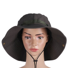 1Chapeau Extérieur Vert Large Bord Coton Protection Uv Efficace