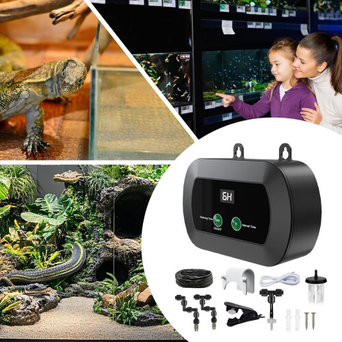 Reptile Humidifier Automatic Misting System With Timer Quiet Fogger Adjustable Nozzles For Lizard Turtle Frog 2