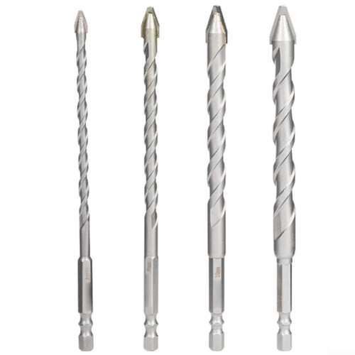 612mm Extended Eccentric Drill Bit For Ceramic Tile Drilling, Double U-Shaped Chip Flute, Secure Grip 8mm Hex Shank