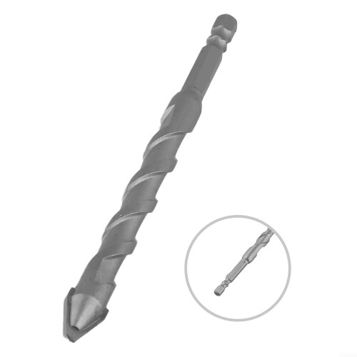 612mm Extended Eccentric Drill Bit For Ceramic Tile Drilling, Double U-Shaped Chip Flute, Secure Grip 8mm Hex Shank 1
