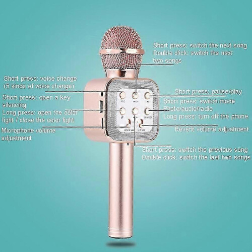 (Blue) WS-1818 LED Light Flashing Microphone 2