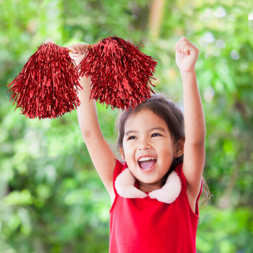 2 Cheerleader Pompons Blumenstick Für Kleinkinder 2