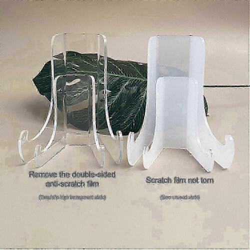 (D) Sturdy And Stable Structure Display Easels For 3 Pack Clear Plate Stands Ideal For Tea Cake Showcasing - Jz 2