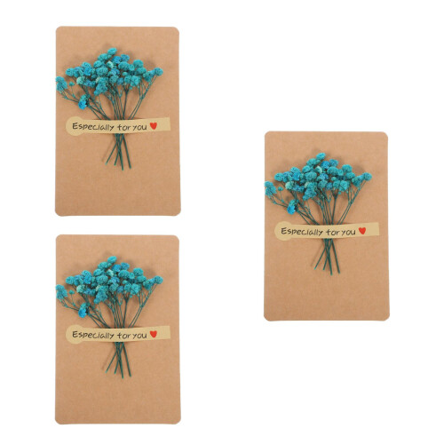 3Stk 3D Trockenblumen Klappgrußkarten 2