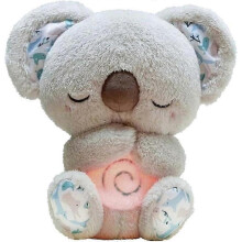 Relief Koala Breathing Stuffed Animal Baby Sound Machine Soother Koala Bear Anxiety Relief Koala Breathing with Sensory Music Lights(Grey)