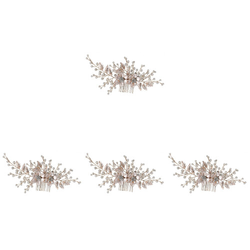 4 Hochzeitskopfschmuck Mit Perlen Haarkamm Set 2