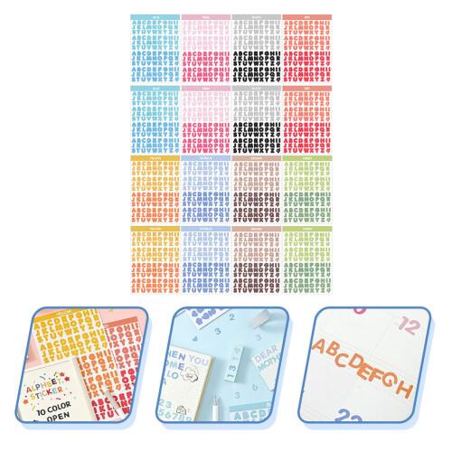 16 Bögen Alphabet Aufkleber Selbstklebend Diy 1