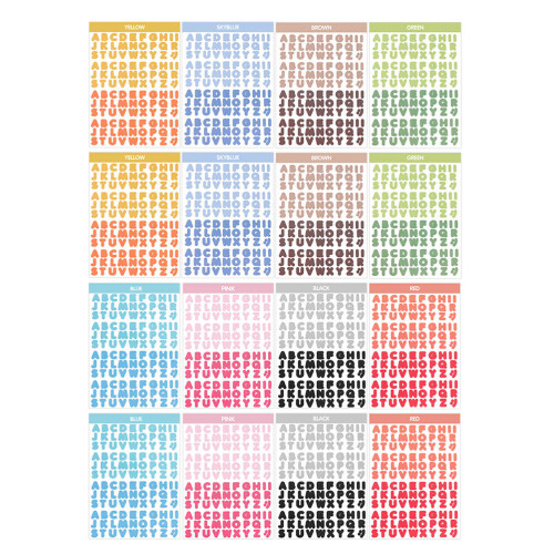 16 Bögen Alphabet Aufkleber Selbstklebend Diy 2