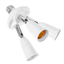 Weißes Pbt E27 1 Zu 3 LED Lampenfassung 360