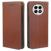 (Brown) For OnePlus 13 Case Wallet Leather Phone Cover Strong Magnetic Closure
