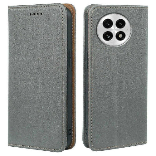 (Grey) For OnePlus 13 Case Wallet Leather Phone Cover Strong Magnetic Closure