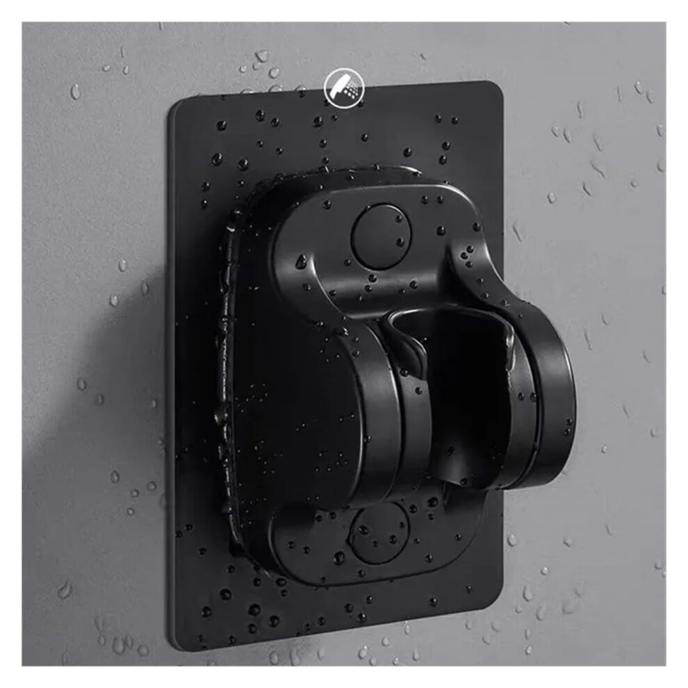 Shower Head Holder Suction Cup Adjustable No-Drill Handheld Shower Head Bracket 90-Degree Rotation Black 9084446367119