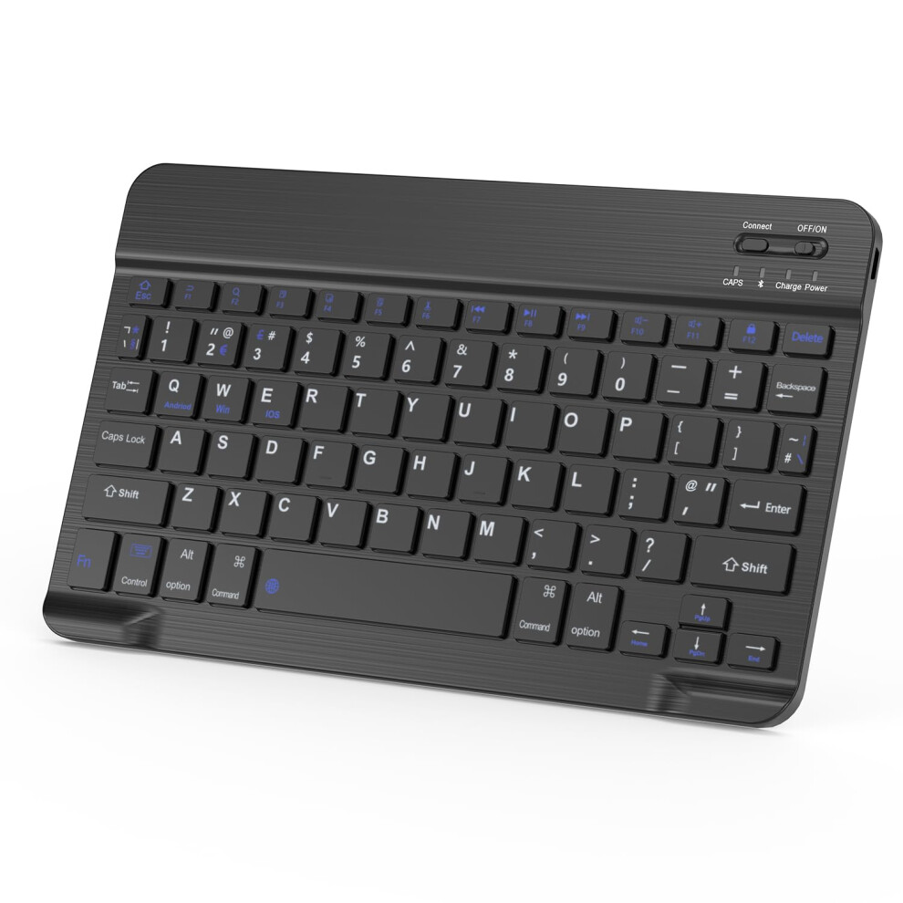 Bluetooth Keyboard 12.2 Inch Uk Layout Wireless Rechargeable For Ios Macos Ipados Windows Fire Os Black 9084446367294