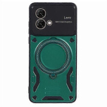 (Green) Compatible For Motorola Moto G84 5G Back Case Compatible with MagSafe PC+TPU Kickstand Phone Cover