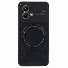 (Black) Compatible For Motorola Moto G84 5G Back Case Compatible with MagSafe PC+TPU Kickstand Phone Cover