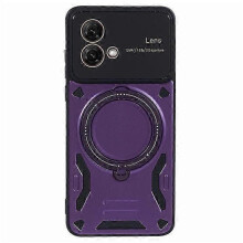 (Purple) Compatible For Motorola Moto G84 5G Back Case Compatible with MagSafe PC+TPU Kickstand Phone Cover