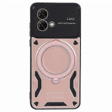 (PinkGold) Compatible For Motorola Moto G84 5G Back Case Compatible with MagSafe PC+TPU Kickstand Phone Cover