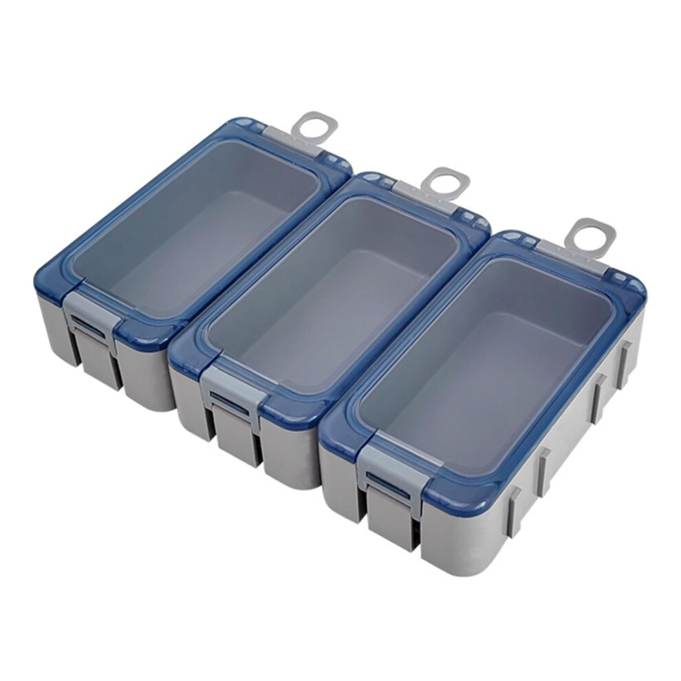 Fishing Accessory Box 3-Piece Small Spliceable Storage Box For Hooks And Baits Sea Fishing Tackle Box Grey-image-OPC-PM5Z7WV-NEW