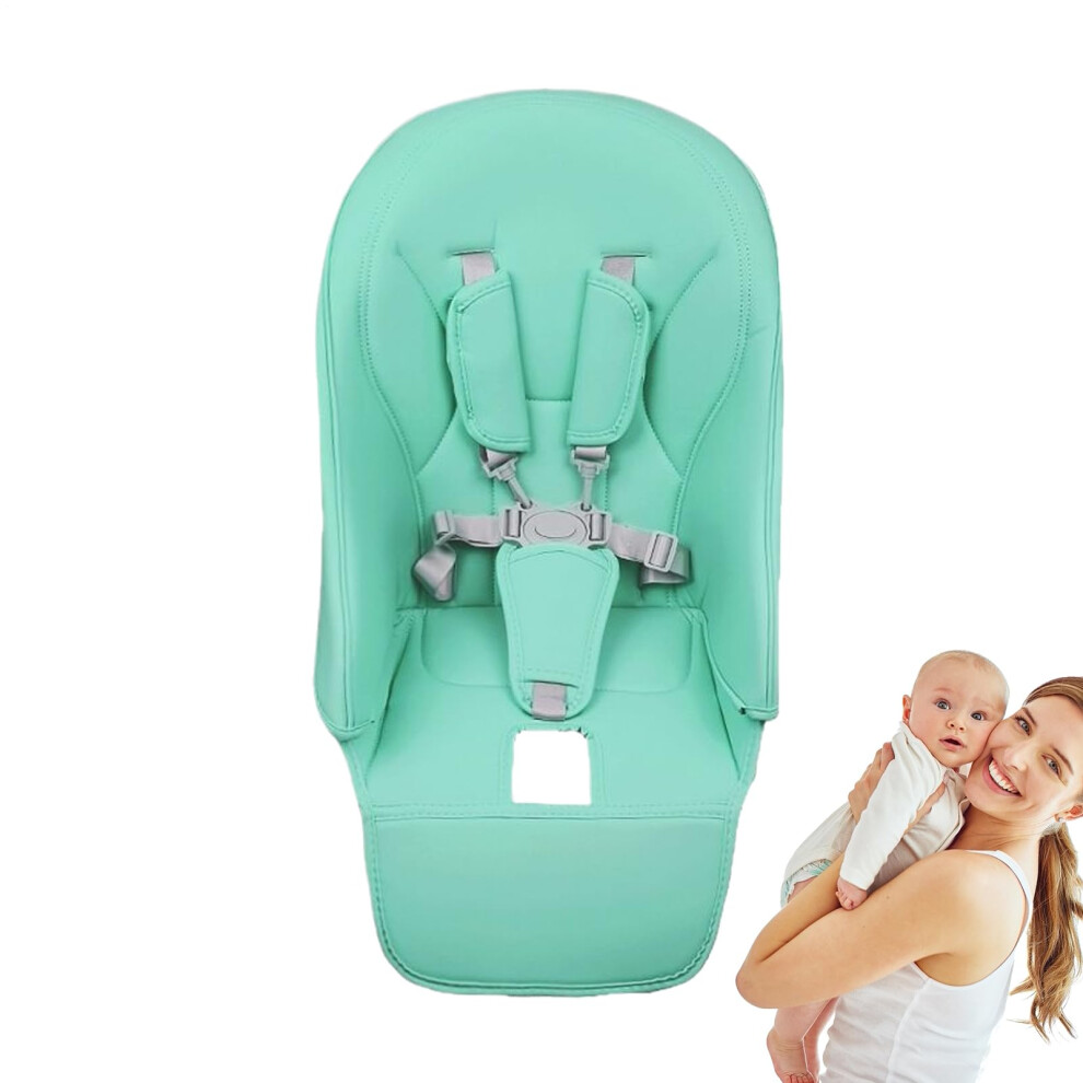 Baby Dining Chair Cover PU Leather Feeding Seat Padded Cushion High Chair Safety Pads Mint Green For Children