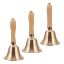 3Stück Massive Messing Handglocke Mit Holzgriff